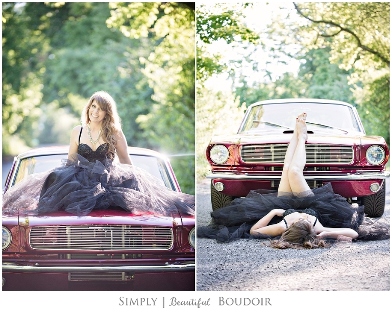 Boudoir Car Shoot_Vintage Mustang_Tulle Skirt 1