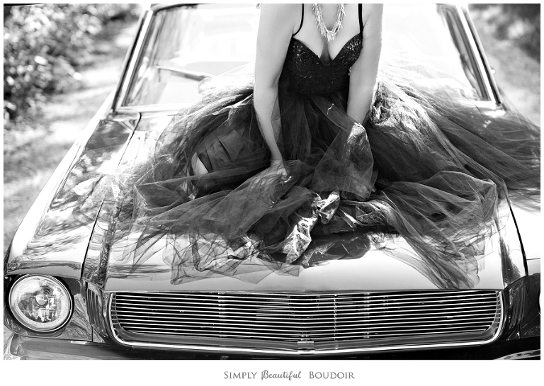 Boudoir Car Shoot_Vintage Mustang_Tulle Skirt 7